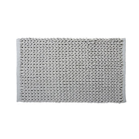 Braided 20" x 32" Cotton/Micro Poly Bath Mat - Mist Gray