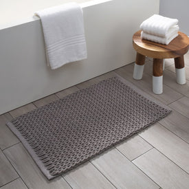 Braided 20" x 32" Cotton/Micro Poly Bath Mat - Marble Gray