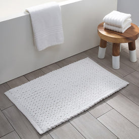 Braided 20" x 32" Cotton/Micro Poly Bath Mat - White