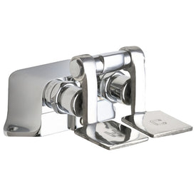 Foot Pedal Dual Hot and Cold Short 1/2 x 3/8 Inch FNPT Polished Chrome
