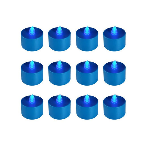 Battery-Operated LED Tealight Candles Set of 12 - Blue