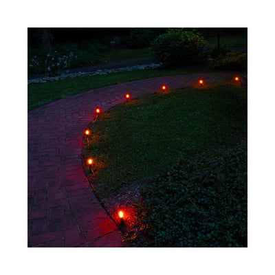 Electric Pathway Lights with 10 Steady Orange Bulbs