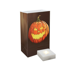 Jack-O'-Lantern Battery-Operated LED Luminaria Kit with Timer Set of 6