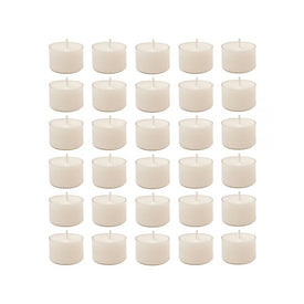 Unscented Tealight Candles in Clear Holders Set of 30