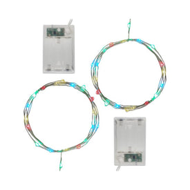 Battery-Operated LED Fairy String Lights with Timer Set of 2 - Multi-Color