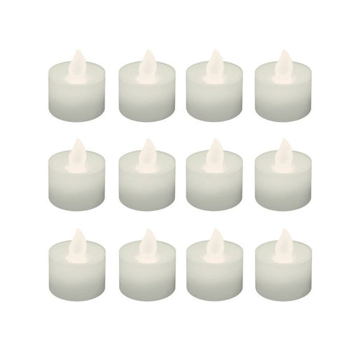 Battery-Operated LED Tealight Candles Set of 12 - Soft White