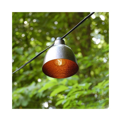Electric Cafe String Lights with 10 Bronze Metal Domes