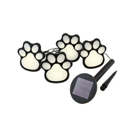 Solar-Powered Paw Print Pathway Lights Set of 4