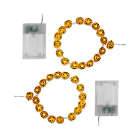 Jack-O'-Lantern Battery-Operated LED Fairy String Lights with Timer Set of 2