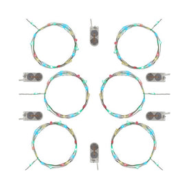 Battery-Operated Multi-Function LED Fairy String Lights Set of 6 - Multi-Color