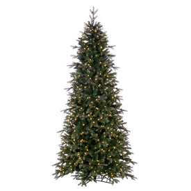 7.5' x 44" Pre-Lit Douglas Fir Artificial Slim Pre-Lit Christmas Tree with Dura-Lit Warm White LED Mini Lights