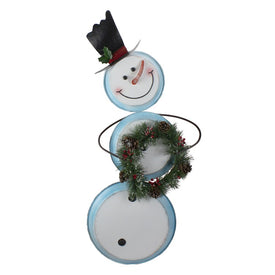36" Metal Snowman with Wreath Christmas Decoration