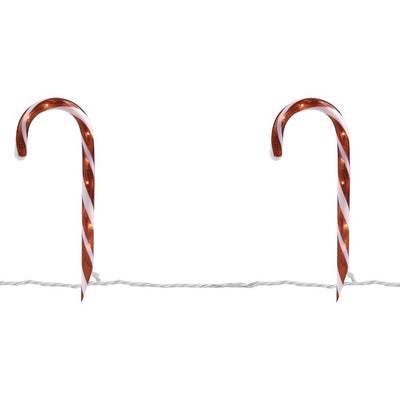 12" Lighted Outdoor Candy Cane Christmas Pathway Markers Set of 10