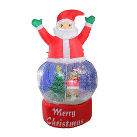 57" Pre-Lit Red and Blue Inflatable Santa Claus Snow Globe Outdoor Christmas Yard Decor
