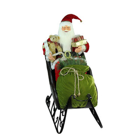 4' Animated and Musical Santa Claus in Jeweled Sleigh Commercial Christmas Decoration