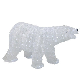 28" Lighted Commercial Grade Acrylic Polar Bear Outdoor Christmas Decoration