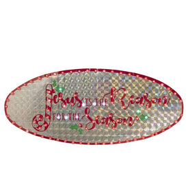 43" LED Lighted Holographic Jesus is the Reason Outdoor Christmas Sign