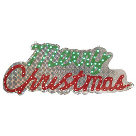 42" LED Lighted Holographic Merry Christmas Sign Outdoor Decoration