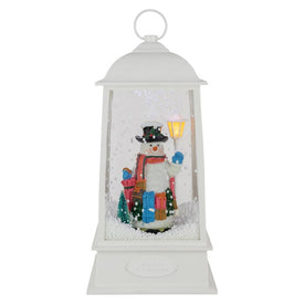 13.5" LED Lighted Musical Snowing Snowman Christmas Lantern