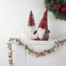 50' x 2.5" Christmas HO HO HO Wrapped Tinsel Commercial Garland - Unlit