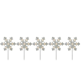 14.25 Lighted Snowflake Christmas Pathway Markers Set of 5