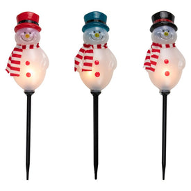 4.5' Lighted Snowmen Christmas Pathway Markers Set if 3