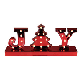 6.5" LED Lighted Red Joy Christmas Marquee Sign
