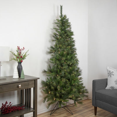 6.5' Pre-Lit Medium Canyon Pine Artificial Christmas Wall Tree with Clear Lights