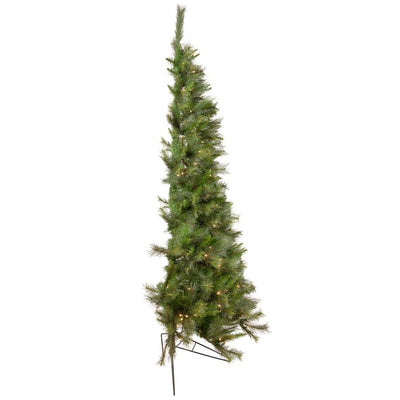 6.5' Pre-Lit Medium Canyon Pine Artificial Christmas Wall Tree with Clear Lights