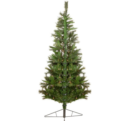 6.5' Pre-Lit Medium Canyon Pine Artificial Christmas Wall Tree with Clear Lights