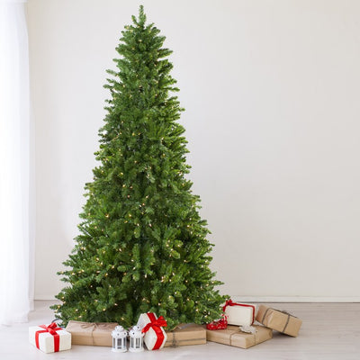 9' Pre-Lit Slim Eastern Pine Artificial Christmas Tree with Clear Lights