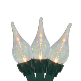 50-Count White Twinkle Flame Tip C5 Mini Christmas Light Set with 14' Green Wire