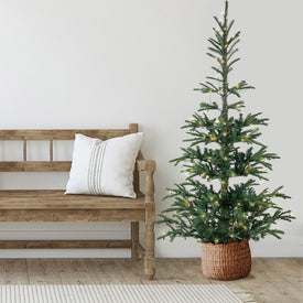 6.5' Pre-Lit Nordmann Fir Artificial Christmas Tree with Warm Clear LED Lights