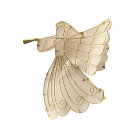 11" LED Lighted Gold Shimmer Angel Christmas Tree Topper with Warm Clear Lights