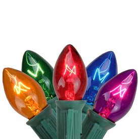 25-Count Multi-Color C7 Christmas Light Set with 24' Green Wire