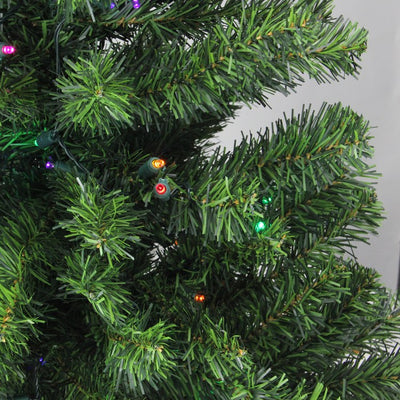 3' Pre-Lit Full Canadian Pine Artificial Christmas Tree with Multi-Color LED Lights