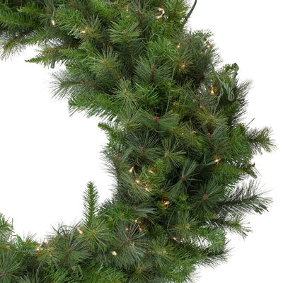 48" Canyon Pine Mixed Artificial Christmas Wreath with Clear Lights