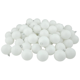 2.5" Winter White Shatterproof Matte Christmas Ball Ornaments Set of 60