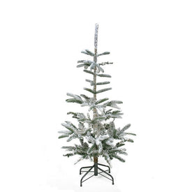 4.5' Unlit Green Flocked Nordmann Fir Artificial Christmas Tree