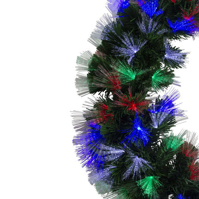 24" Artificial Pine Christmas Wreath with Color-Changing Multi-Function Fiber Optic Lights