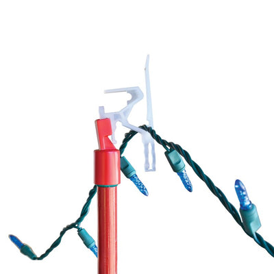 Ladderless Red and Green Light Hanging Kit with 11' Pole and 25 Clips