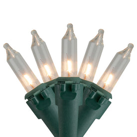 300-Count Clear Mini Christmas Light Set with 61' Green Wire