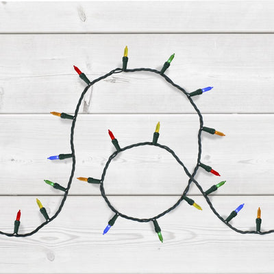 200-Count Multi-Color LED Mini Christmas Light Set with 49' Green Wire