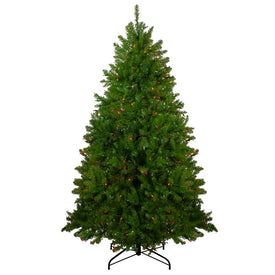 6.5' Pre-Lit Northern Pine Full Artificial Christmas Tree with Multi-Color Lights