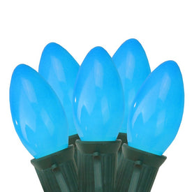 25-Count Blue C9 Christmas Light Set with 24' Green Wire