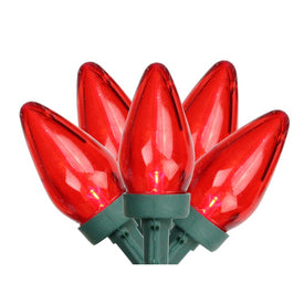 25-Count Red LED C7 Christmas Lights Set with 16' Green Wire