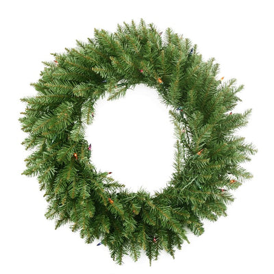 36" Pre-Lit Northern Pine Artificial Christmas Wreath with Multi-Color Lights