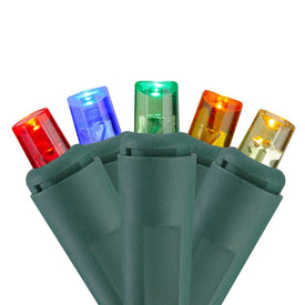 60-Count Multi-Color LED Wide-Angle Twinkling Christmas Light Set with 19.5' Green Wire