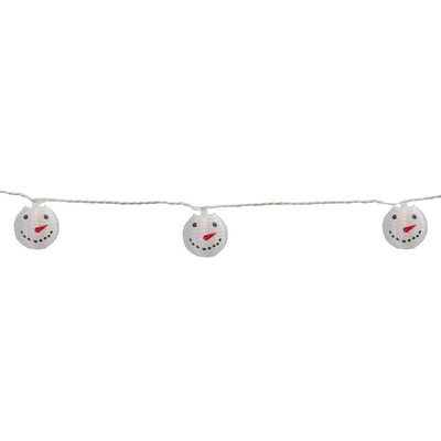 10-Count White Snowman Paper Lantern Christmas Light Set with 8.5' White Wire