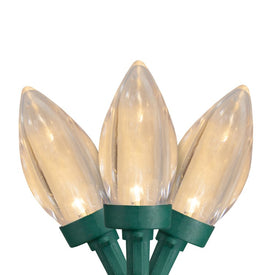 25-Count Warm White LED C9 Christmas Light Set with 16' Green Wire